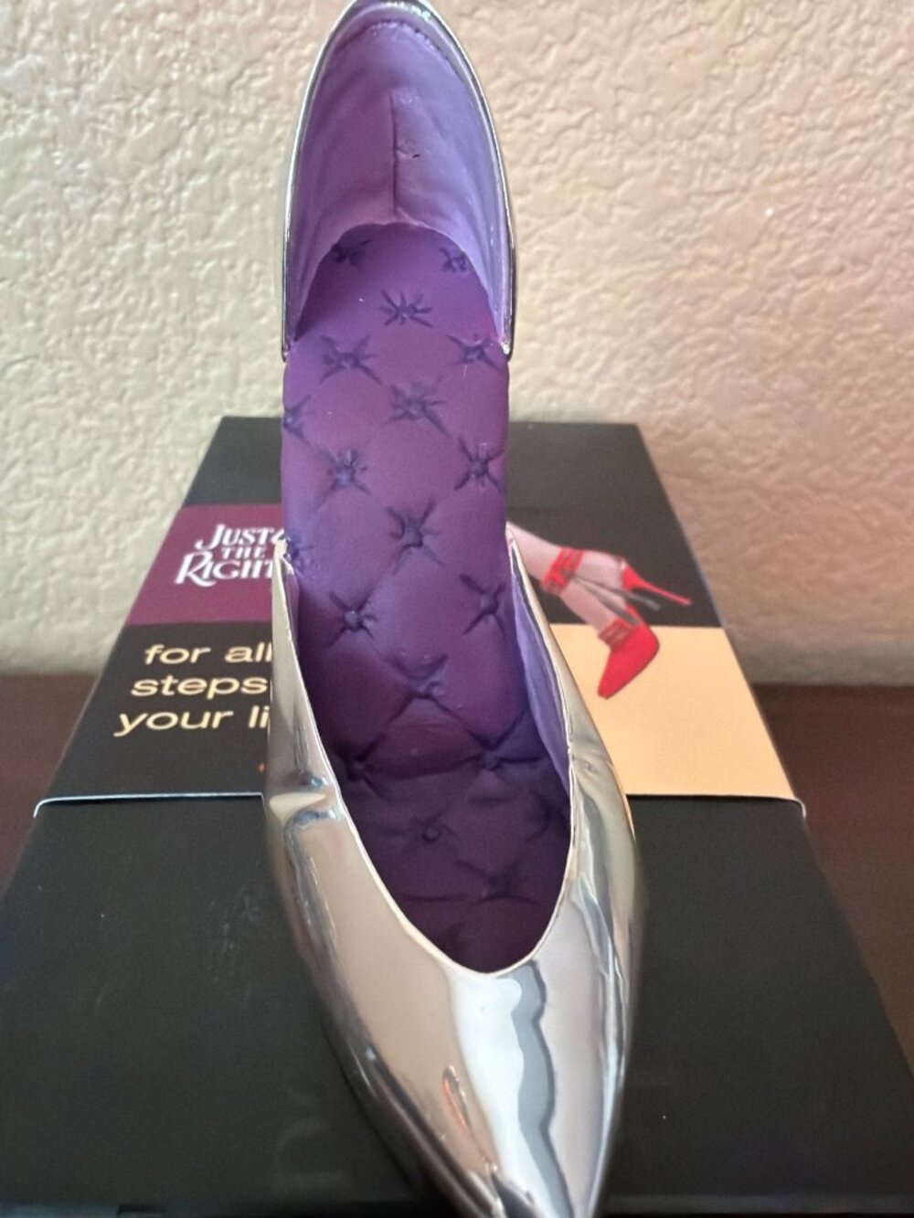2002 Just the Right Shoe by Raine Royal Plush Silver Platform NEW 1 - Picture 6 of 12